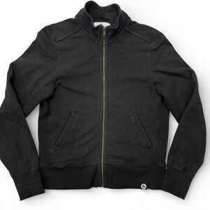 American Giant Bomber Jacket Mens Medium Black Full Zip Heavyweight USA Cotton